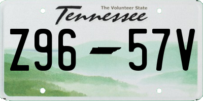 TN license plate Z9657V