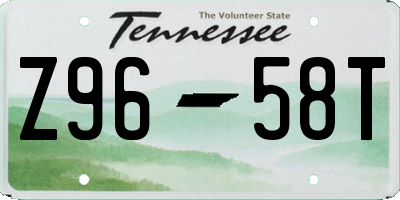 TN license plate Z9658T