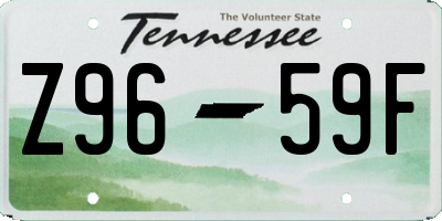 TN license plate Z9659F