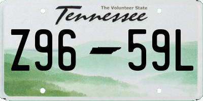 TN license plate Z9659L