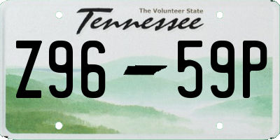 TN license plate Z9659P