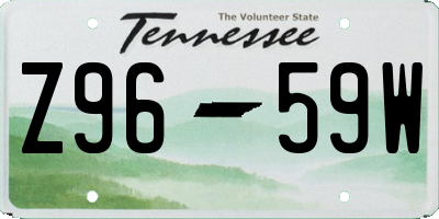 TN license plate Z9659W