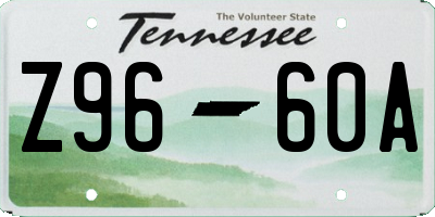 TN license plate Z9660A