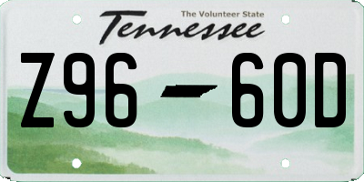 TN license plate Z9660D