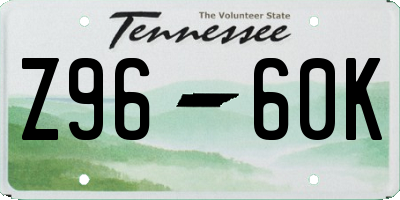 TN license plate Z9660K