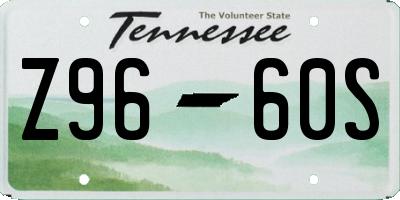 TN license plate Z9660S