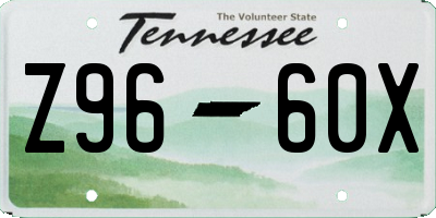 TN license plate Z9660X