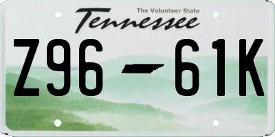 TN license plate Z9661K