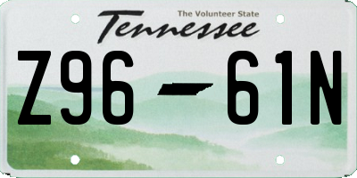 TN license plate Z9661N