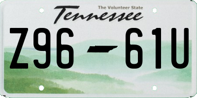 TN license plate Z9661U