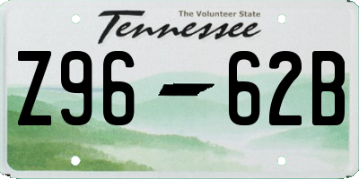 TN license plate Z9662B