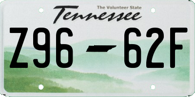 TN license plate Z9662F