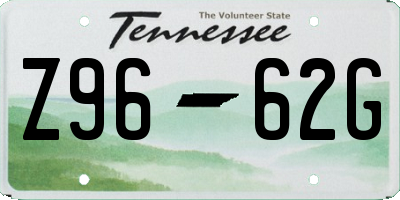 TN license plate Z9662G