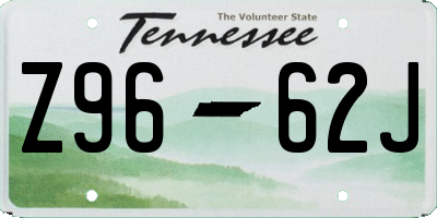 TN license plate Z9662J