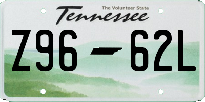 TN license plate Z9662L