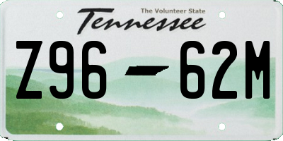 TN license plate Z9662M