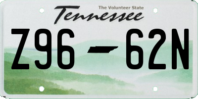 TN license plate Z9662N