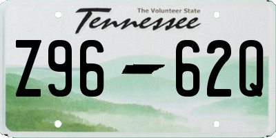 TN license plate Z9662Q