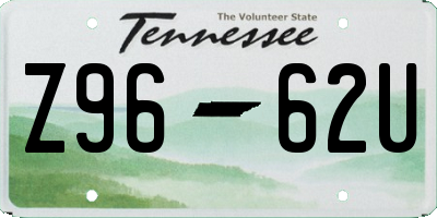 TN license plate Z9662U