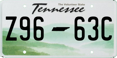 TN license plate Z9663C