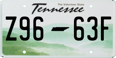 TN license plate Z9663F