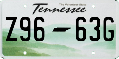 TN license plate Z9663G