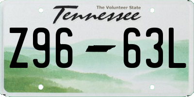 TN license plate Z9663L