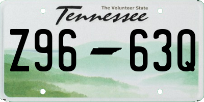 TN license plate Z9663Q