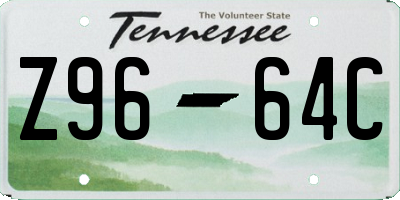 TN license plate Z9664C