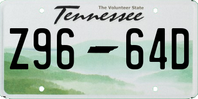 TN license plate Z9664D