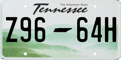TN license plate Z9664H