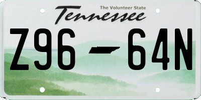 TN license plate Z9664N
