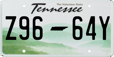 TN license plate Z9664Y