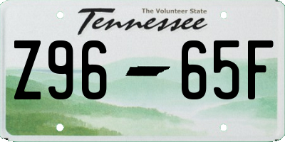 TN license plate Z9665F