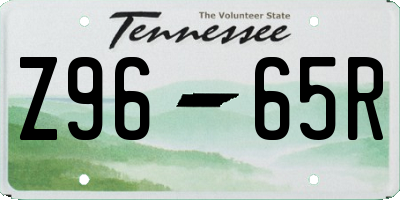 TN license plate Z9665R