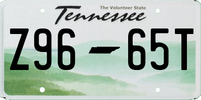 TN license plate Z9665T