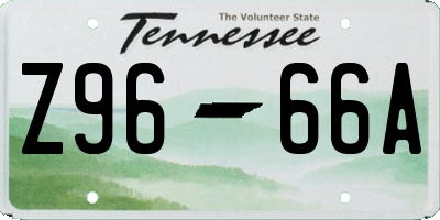 TN license plate Z9666A