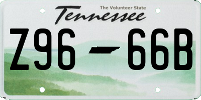 TN license plate Z9666B