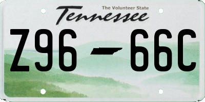 TN license plate Z9666C