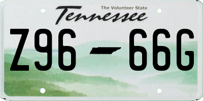 TN license plate Z9666G