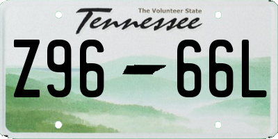 TN license plate Z9666L