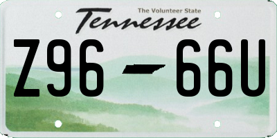 TN license plate Z9666U