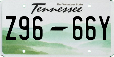 TN license plate Z9666Y