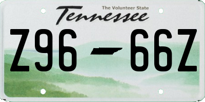 TN license plate Z9666Z