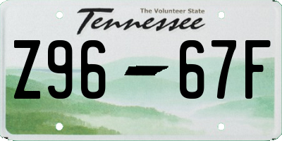 TN license plate Z9667F