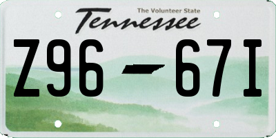 TN license plate Z9667I