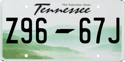 TN license plate Z9667J