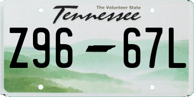 TN license plate Z9667L