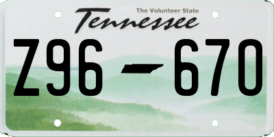 TN license plate Z9667O