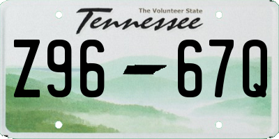 TN license plate Z9667Q